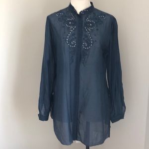 Ellie Tahari hand embroidered tunic